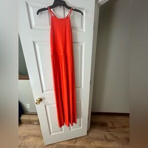Old Navy Orange Maxi Sundress Halter Neck
